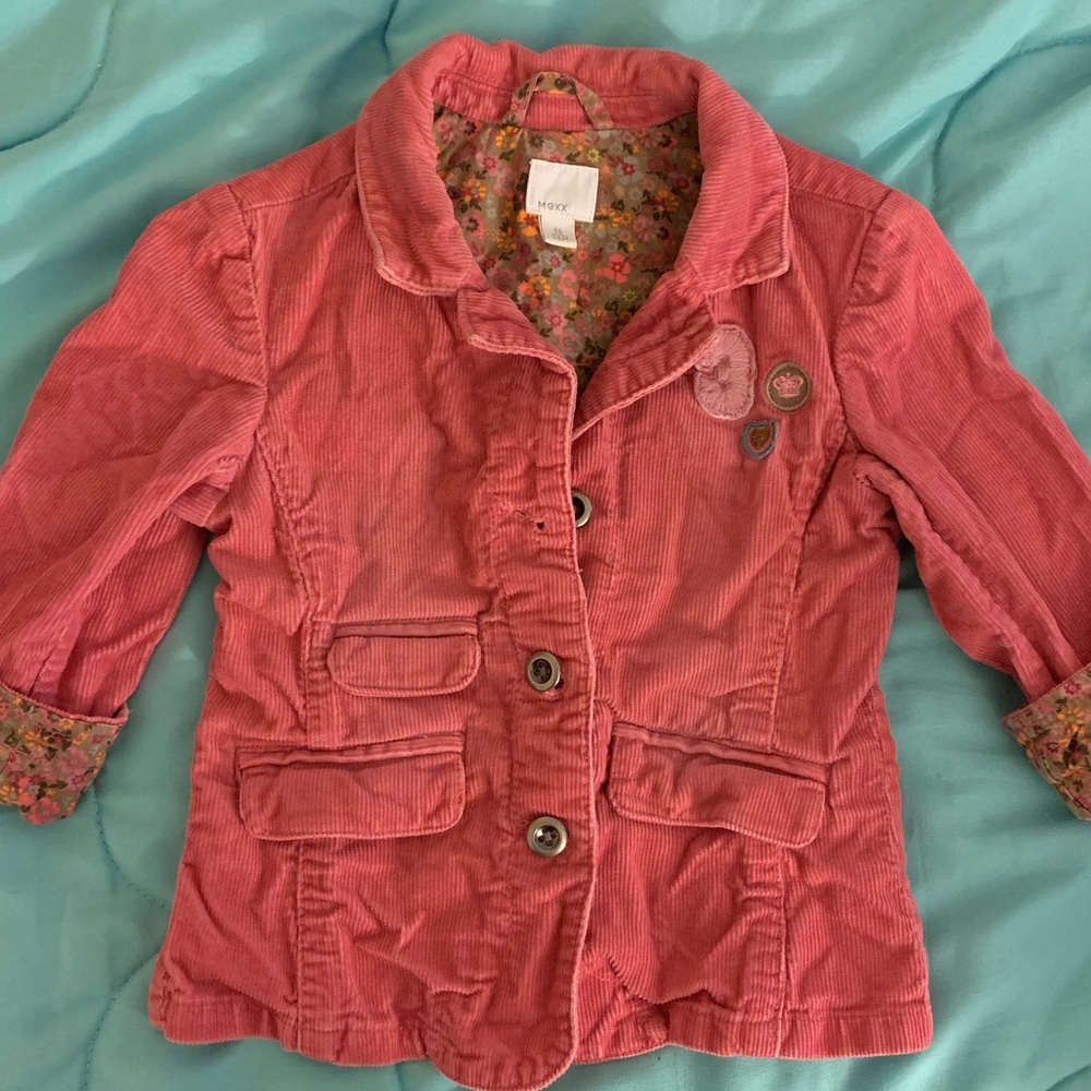 Pink corduroy jacket size 18 months